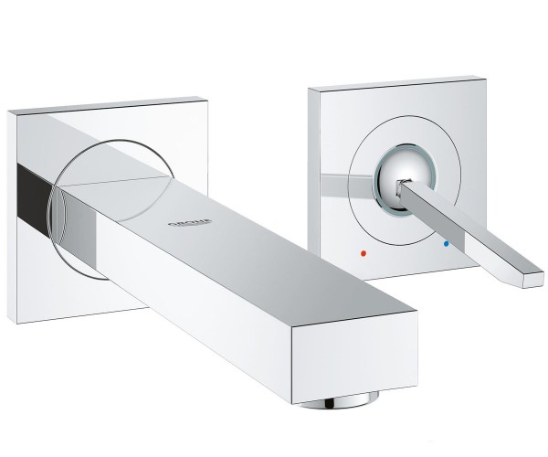 

Смеситель для раковины однорычажный настенный Grohe на два отверстия EUROCUBE JOY 19997000 (25505)