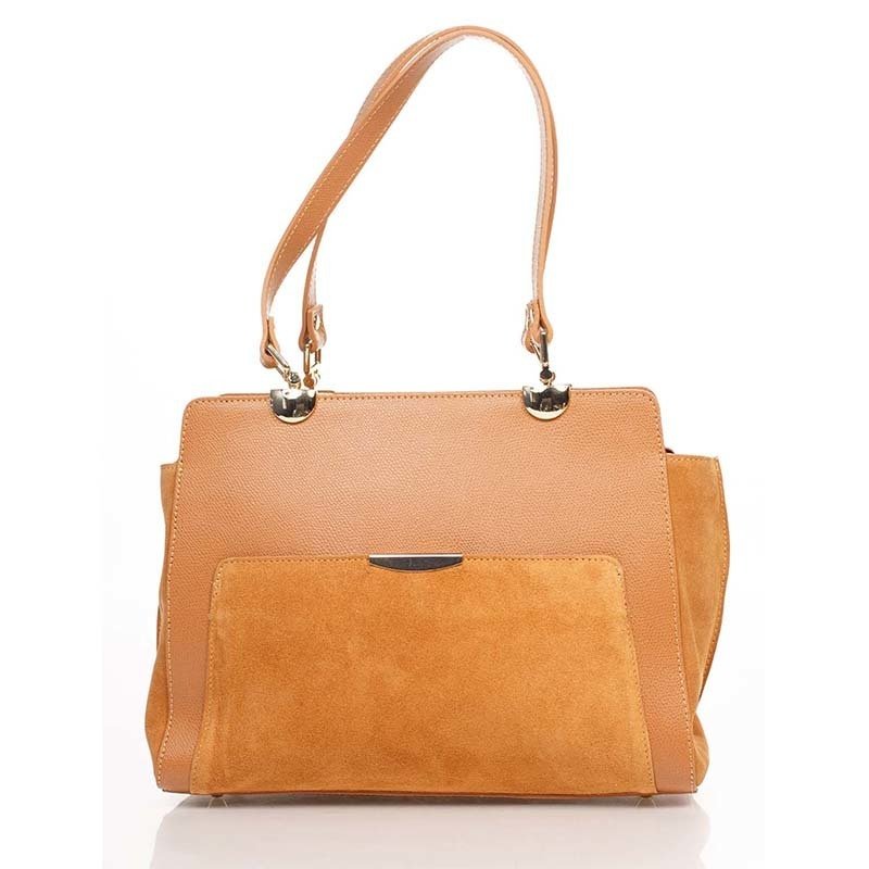 

Женская кожаная сумка Italian bags Коньячный