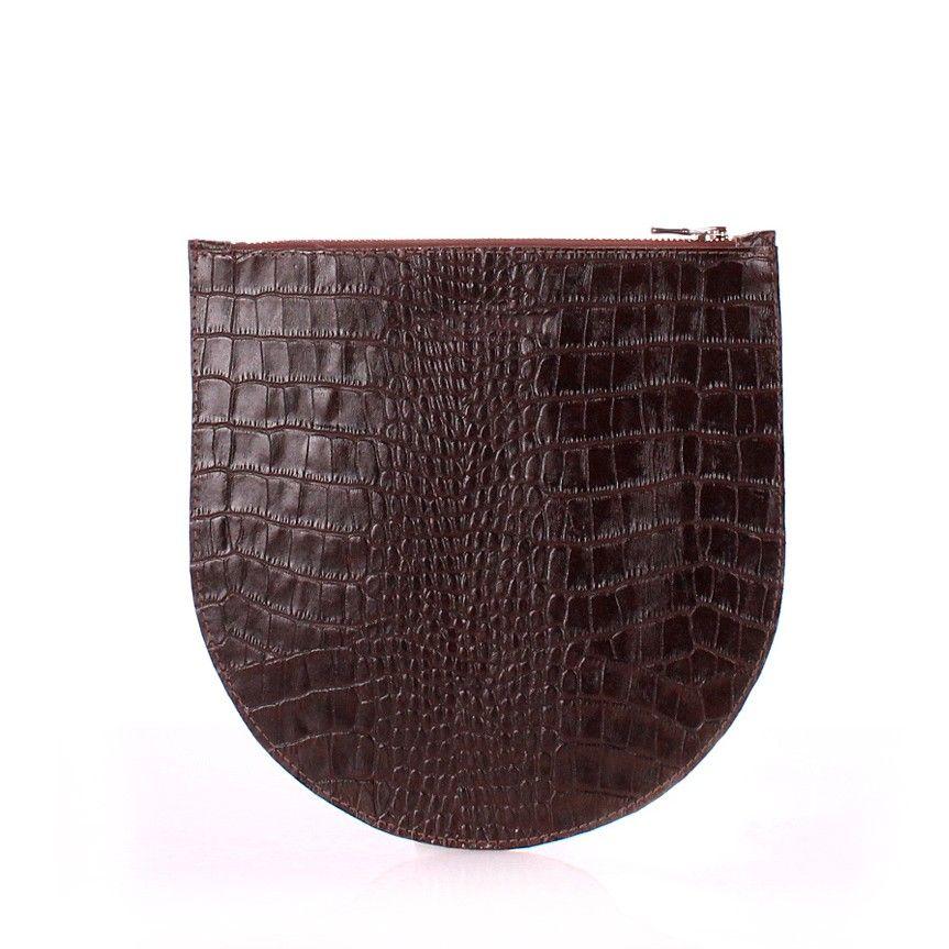 

Кожаная косметичка-клатч POOLPARTY (cosmetic-pp1-croco-brown)