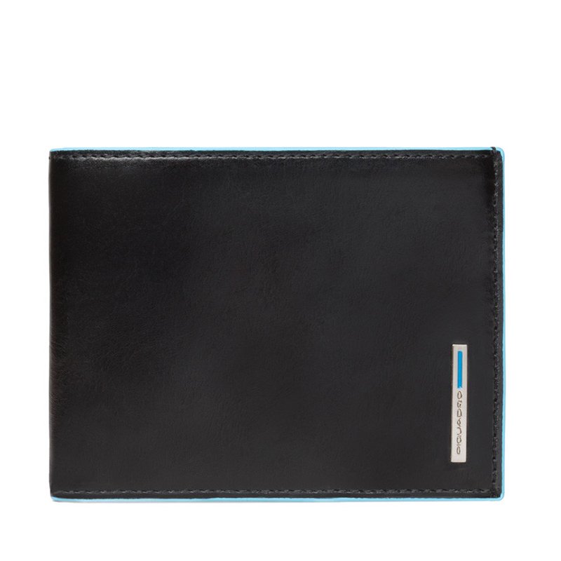 

Портмоне кожаное Piquadro Blue Square Black с отдел. для монет с RFID защитой