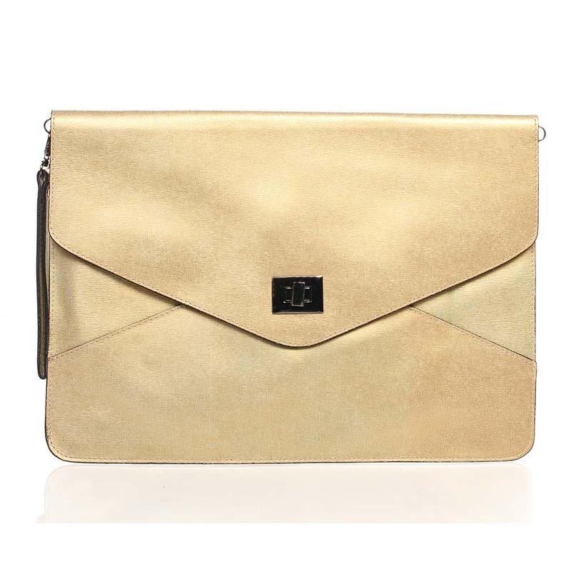 

Клатч кожаный Italian bags Золотистый