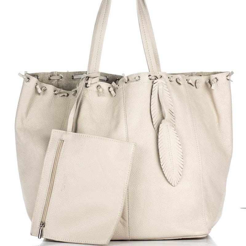 

Женская кожаная сумка Italian bags Бежевый