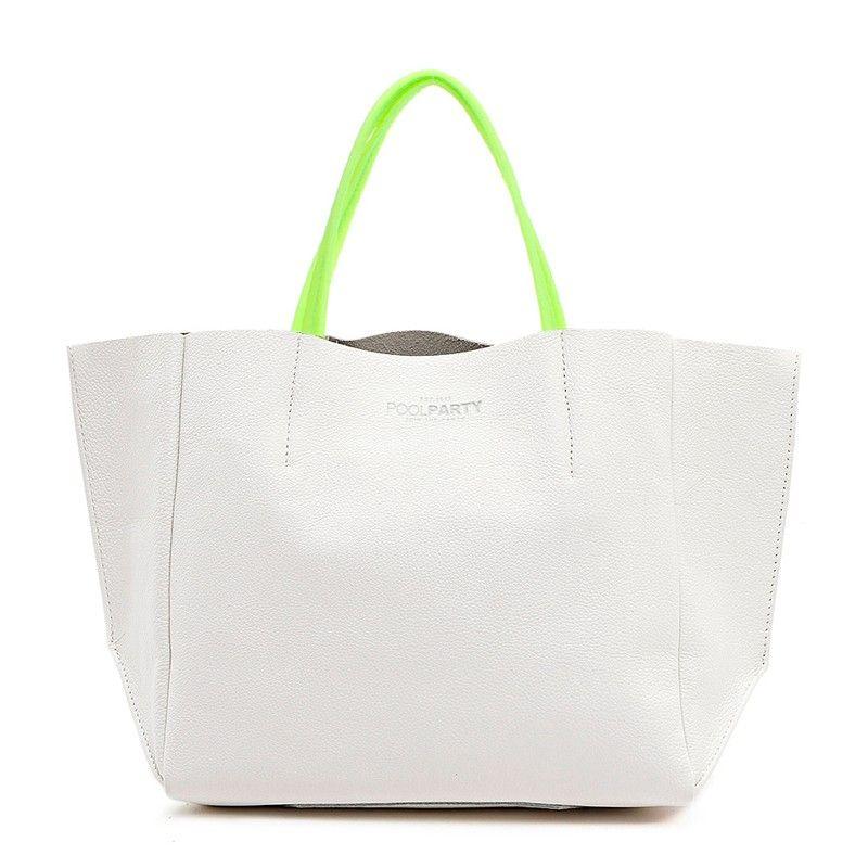 

Женская кожаная сумка POOLPARTY Soho (limited-soho-white-green)
