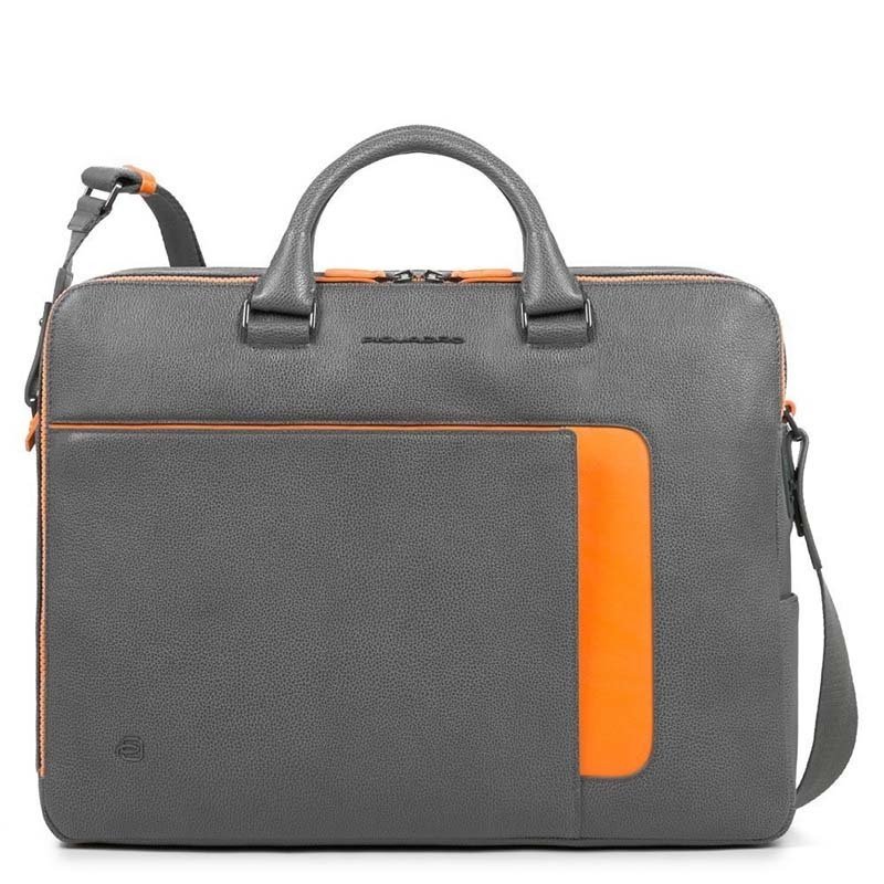 

Портфель Piquadro ERSE Grey-Orange с отд. д/ноутбука 15.6"/iPad Air/Pro