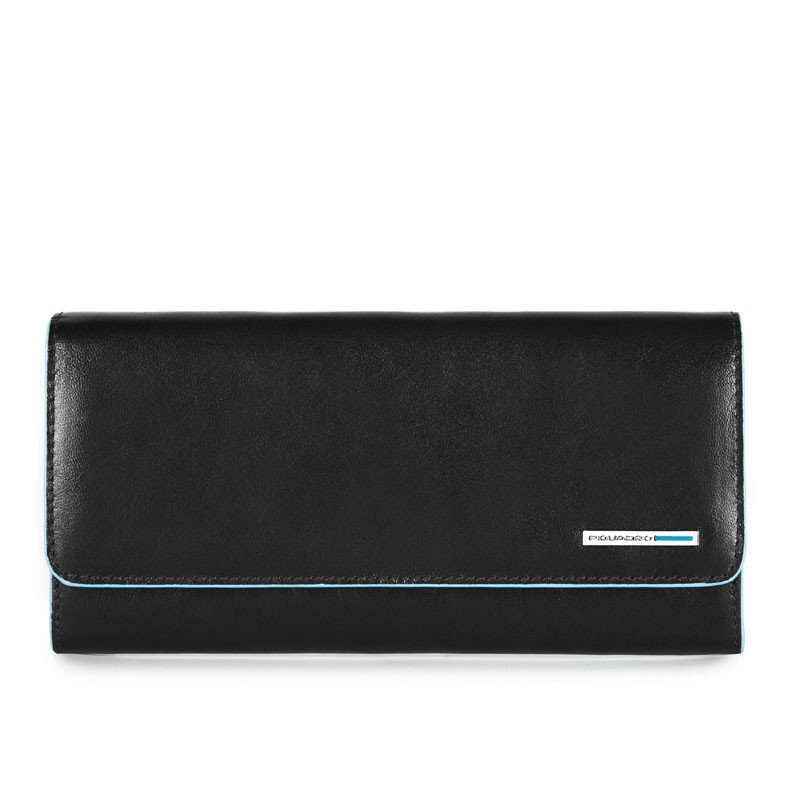 

Портмоне кожаное Piquadro Blue Square Black со съемным отдел. на молнии
