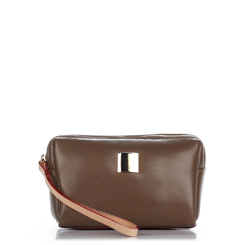 

Кожаный клатч Italian bags Серо-коричневый