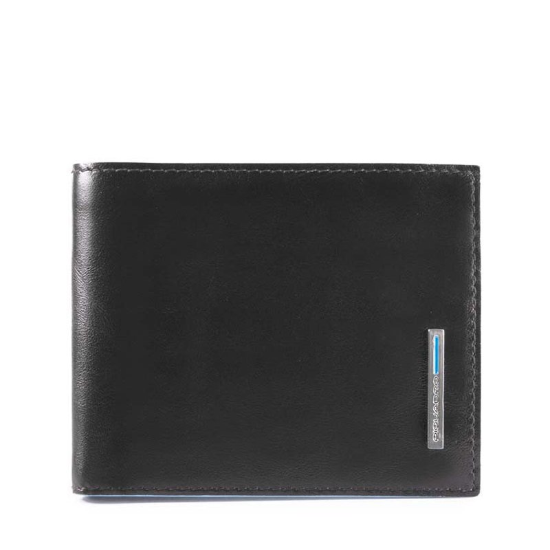 

Портмоне кожаное Piquadro Blue Square Black с отдел. для монет с RFID защитой