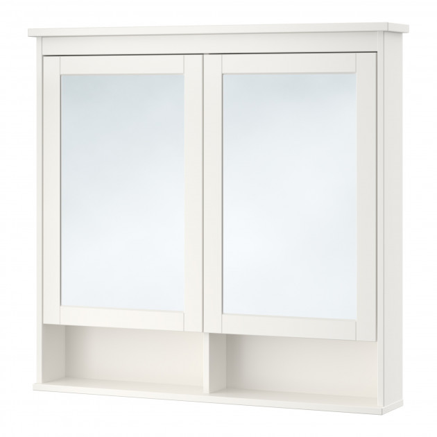 

Шкаф с зеркалом и дверцами IKEA HEMNES белый 802.176.75
