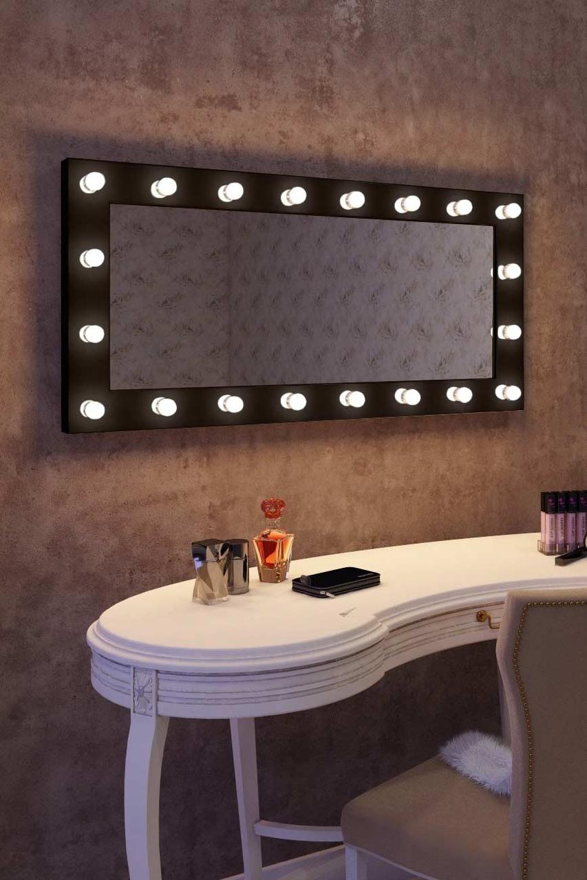 

Зеркало гримерное для макияжа HOLLYWOOD Mirrors 120х60 настенный Шоколадный матовый P (hmr3-14)
