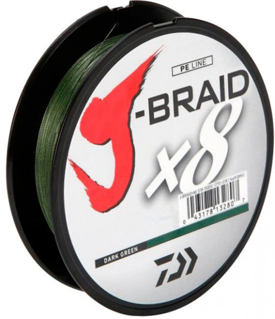 

Шнур рыболовный Daiwa J-Braid X8 0.16 мм - 150 м Темно - зеленый