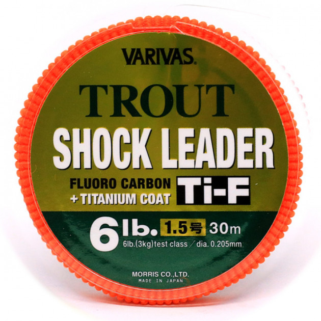 

Леска рыболовная прозрачная Varivas Trout Shock Leader Ti-F 30 м 1.5 6 lb 0.205 мм