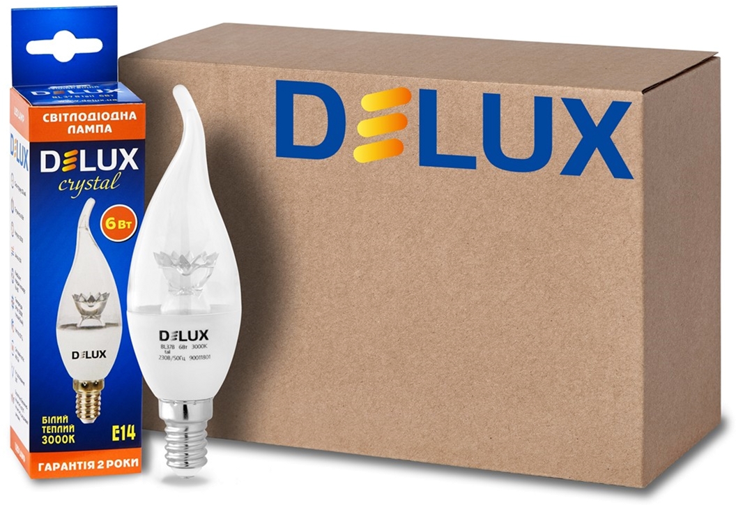 

Светодиодная лампа Delux BL37B 6 Вт tail 3000K 220В E14 crystal (90017532) - 10 шт
