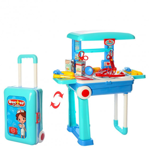 

Игровой набор доктора в чемодане с ручкой A-Toys голубой 008-925