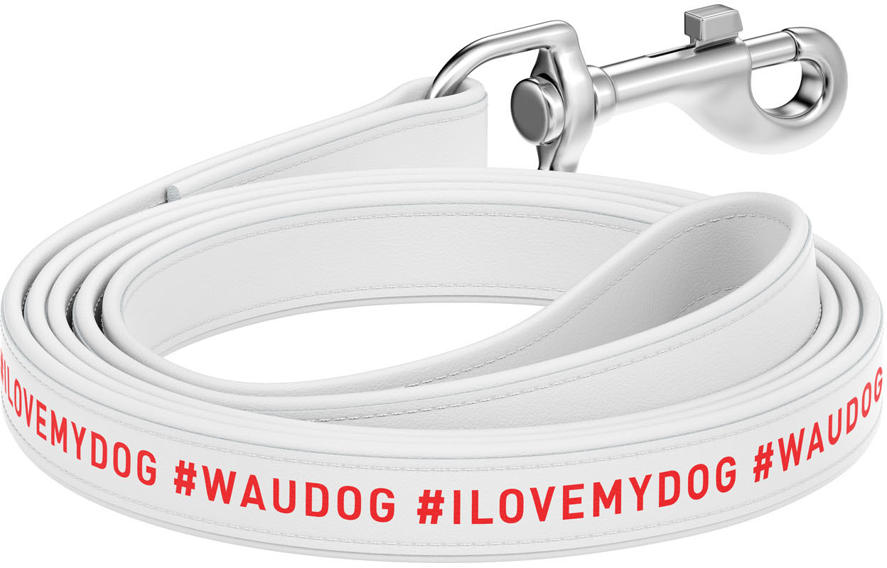 

Поводок для собак кожаный Collar WAUDOG Design, рисунок "я люблю свою собаку", S-M, Ш 18 мм, Дл 122 см
