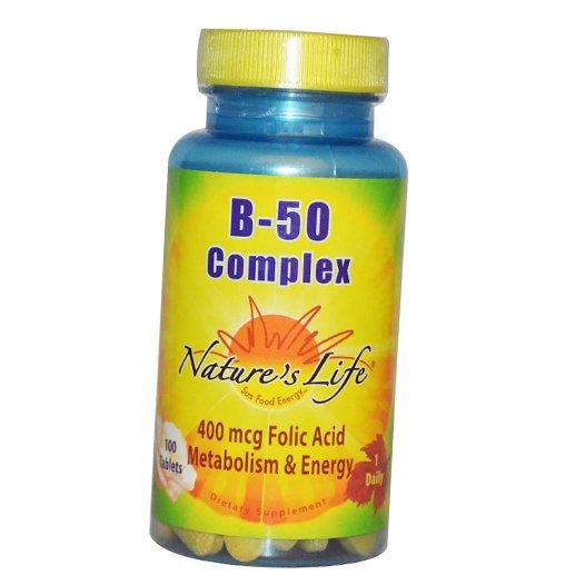 

Витамины группы В, B-50 Complex, Nature's Life 100таб (36454004)