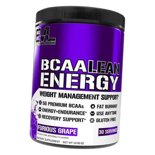 

ВСАА с Энергетиками, BCAA Lean Energy, Evlution Nutrition 300г Виноград (28385004)