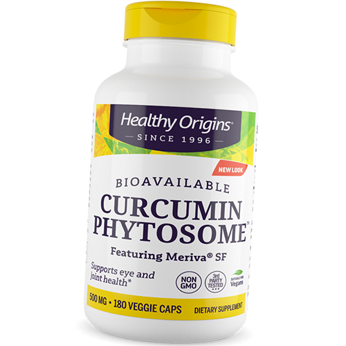 

Куркумин Фитосомный, Curcumin Phytosome 500, Healthy Origins 180вегкапс (71354002)