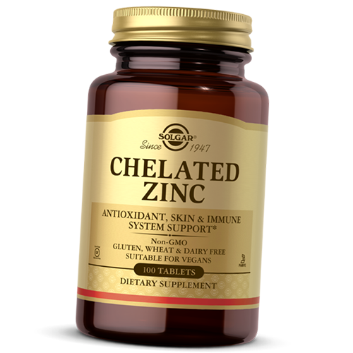 

Хелат Цинка, Chelated Zinc, Solgar 100таб (36313159)