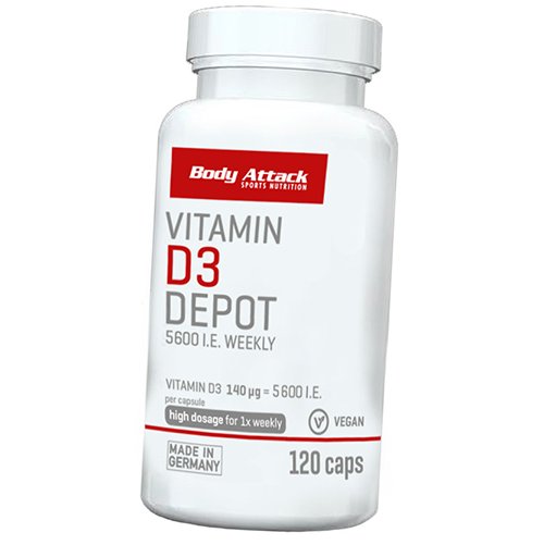 

Витамин Д3, Vitamin D3 Depot, Body Attack 120капс (36251003)