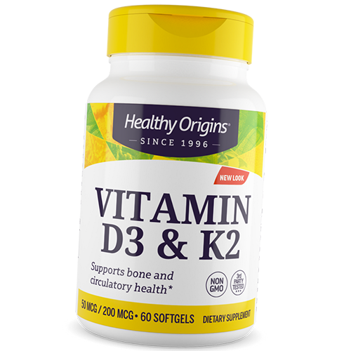 

Витамин Д3 К2, Vitamin D3 & Vitamin K2, Healthy Origins 60гелкапс (36354058)