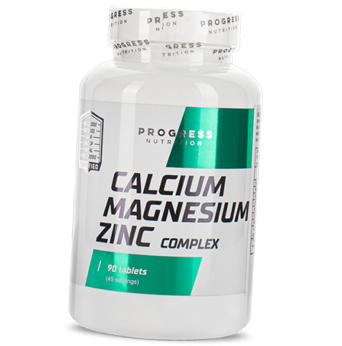 

Кальций Магний Цинк, Calcium-Magnesium-Zinc, Progress Nutrition 90таб (36461001)