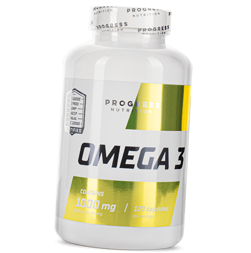 

Жирные кислоты, Омега 3, Omega 3, Progress Nutrition 120капс (67461001)