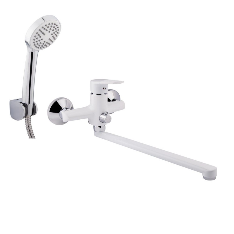 

Смеситель для ванны настенный Q-tap Polaris WHI 005 NEW QTPOLWHI005 белый/ хром (40506)