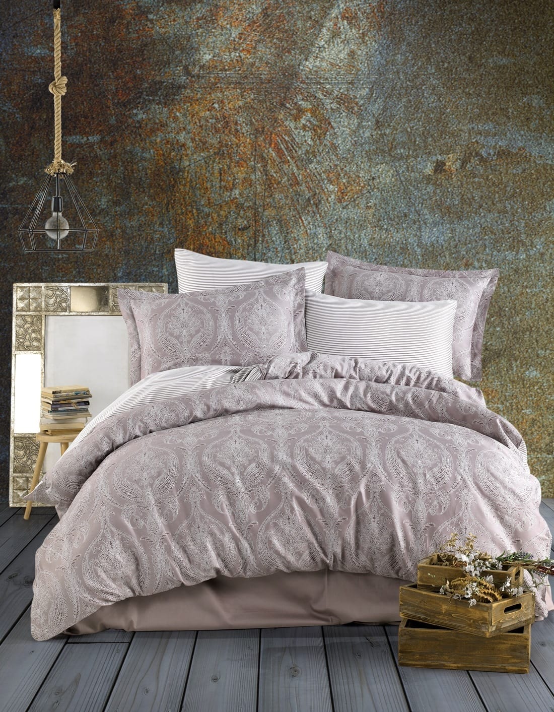 

Комплект постельного белья Zugo Home сатин Jacquard brown евро коричневый (ts-01842)