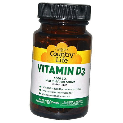 

Витамин Д3, Vitamin D3 1000, Country Life 100гелкапс (36124049)