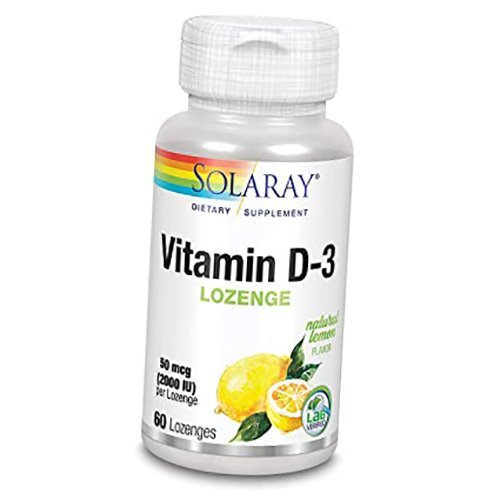 

Витамин Д3, Vitamin D-3 2000 Lozenge, Solaray 60леденцов Лимон (36411052)