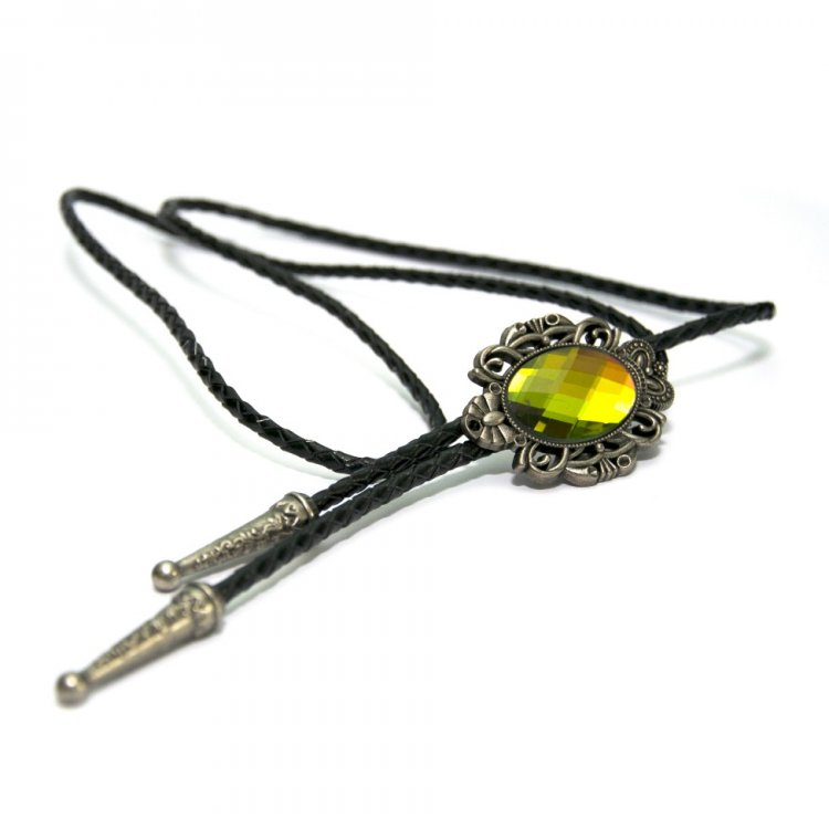 

Галстук боло Handmade Gofin 102см Металл+нейлон Черный с желтым камнем Bolo-52092 5415912