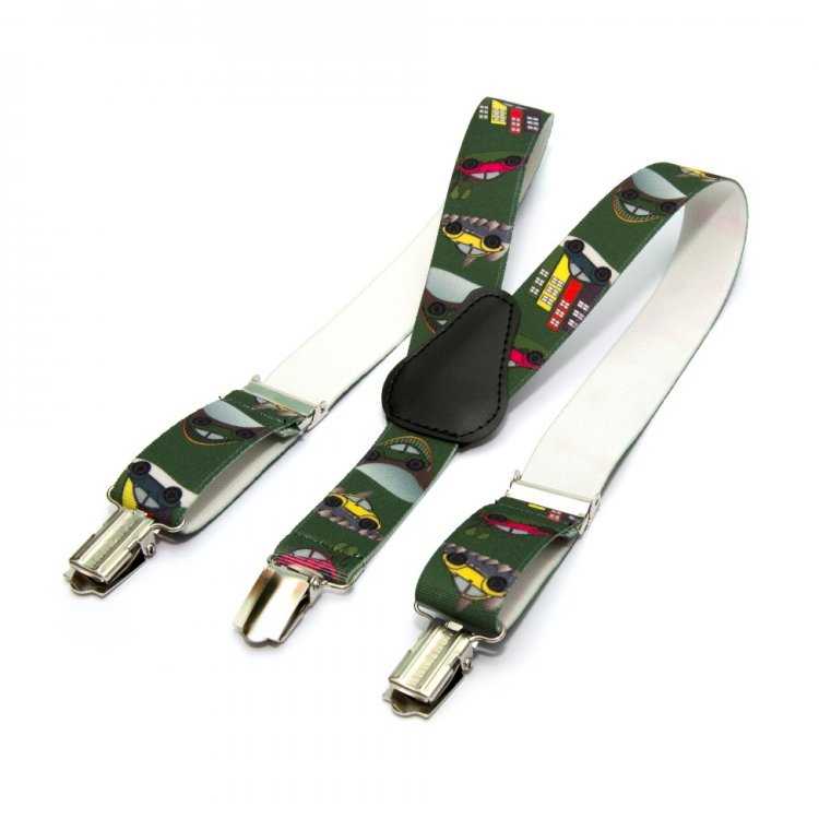 

Детские Подтяжки Gofin suspenders Cтрейч-ткань С Машинками Темно-Зеленые (Pbd-15005) 5390049