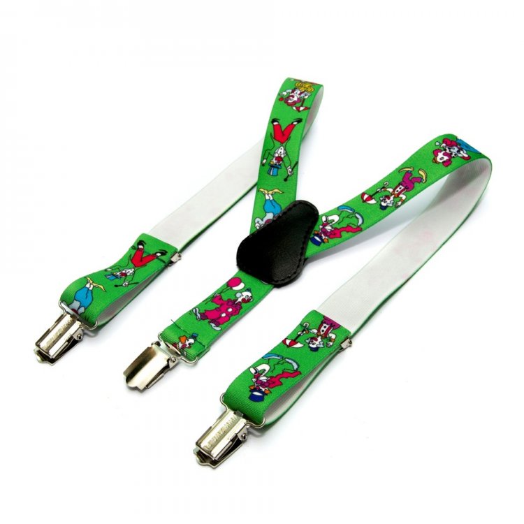 

Детские Подтяжки Gofin suspenders Cтрейч-ткань Зеленого Цвета С Клоунами Pbd-081 5145849