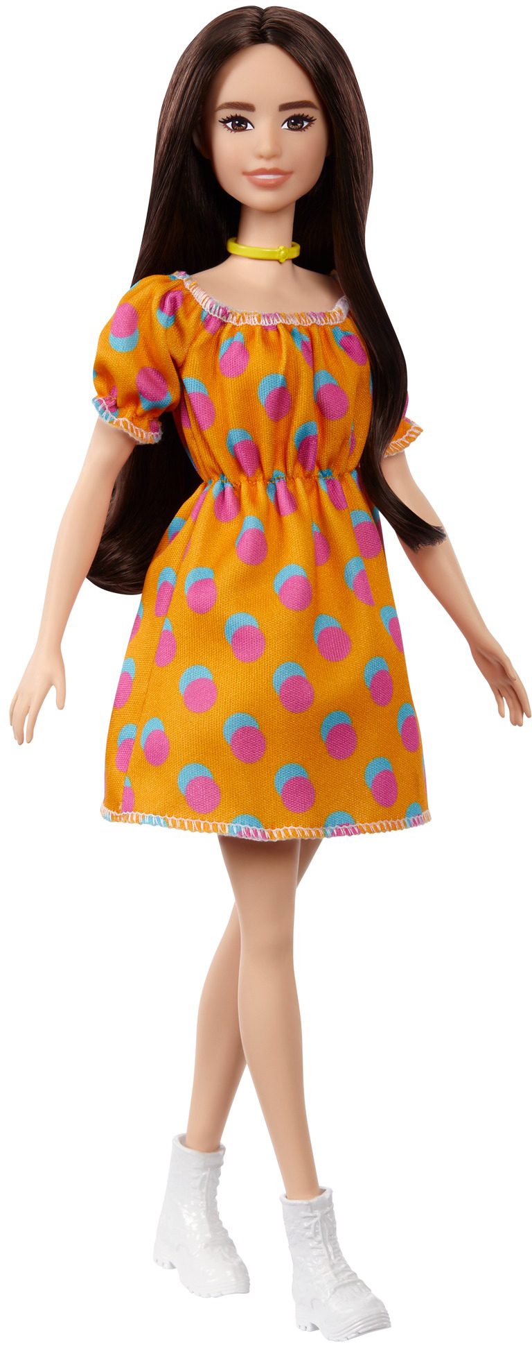 

Кукла Barbie Модница в платье в горошек с открытыми плечами (GRB52)