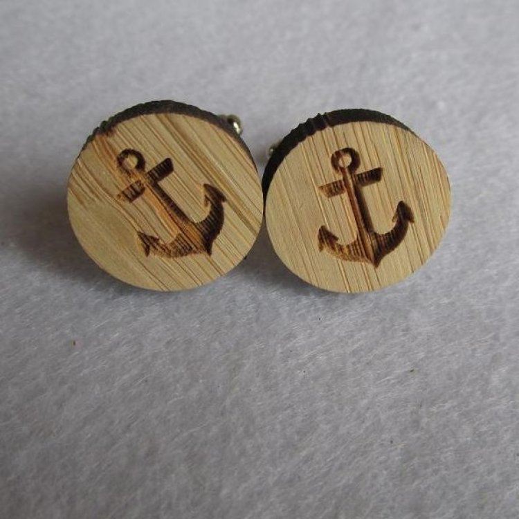 

Запонки Handmade Деревянные Якорь Dzp-0673 158348