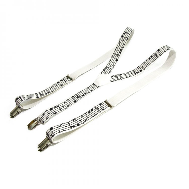 

Подтяжки Gofin suspenders Y Образные С Нотами Белые Pbp-4662 158902
