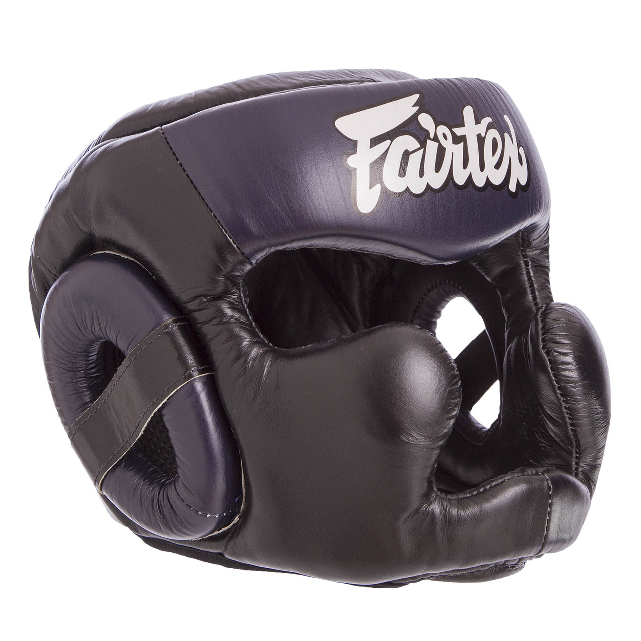 

Шолом боксерський шкіряний закритий тренувальний FAIRTEX Для єдиноборств Чорно-синій (HG13-CLOSE) М