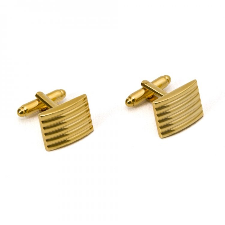 

Запонки Handmade Прямоугольные В Полоску Золотистые Zph-1260 158963