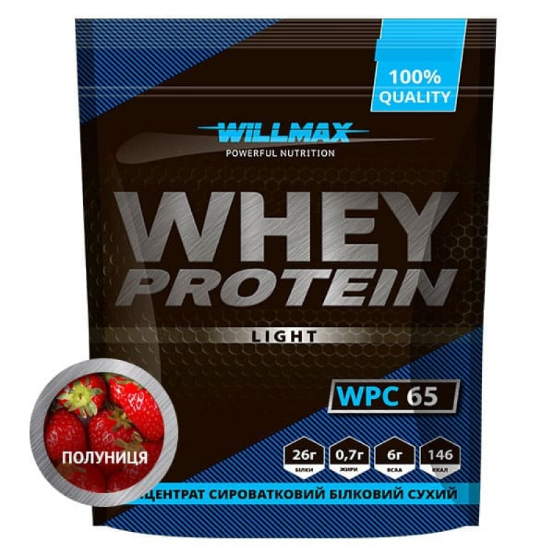 

Протеин Willmax Whey Protein Light 65% 1кг Клубника