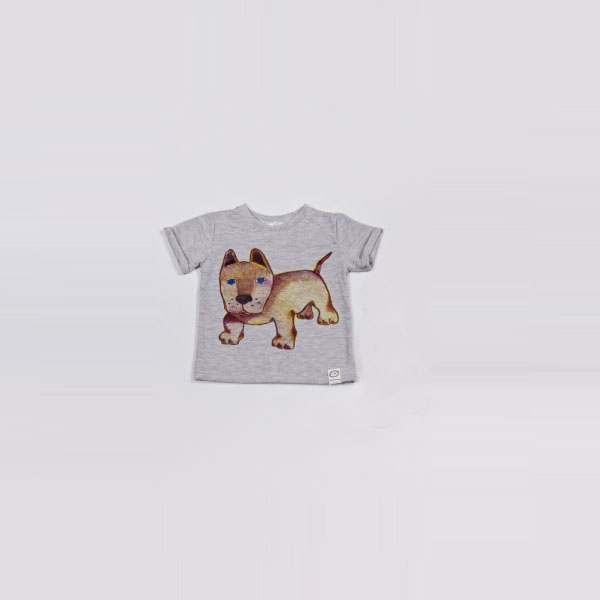 

Футболка Little Bunny с аппликацией Собаки 80см Серая