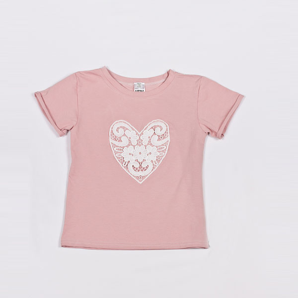 

Футболка Little Bunny с аппликацией в Сердце 98см Пудровая