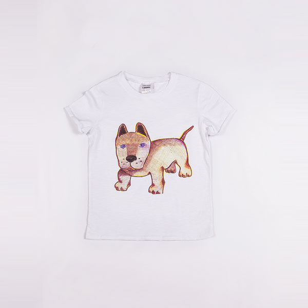 

Футболка белая Little Bunny с аппликацией Собаки 86см