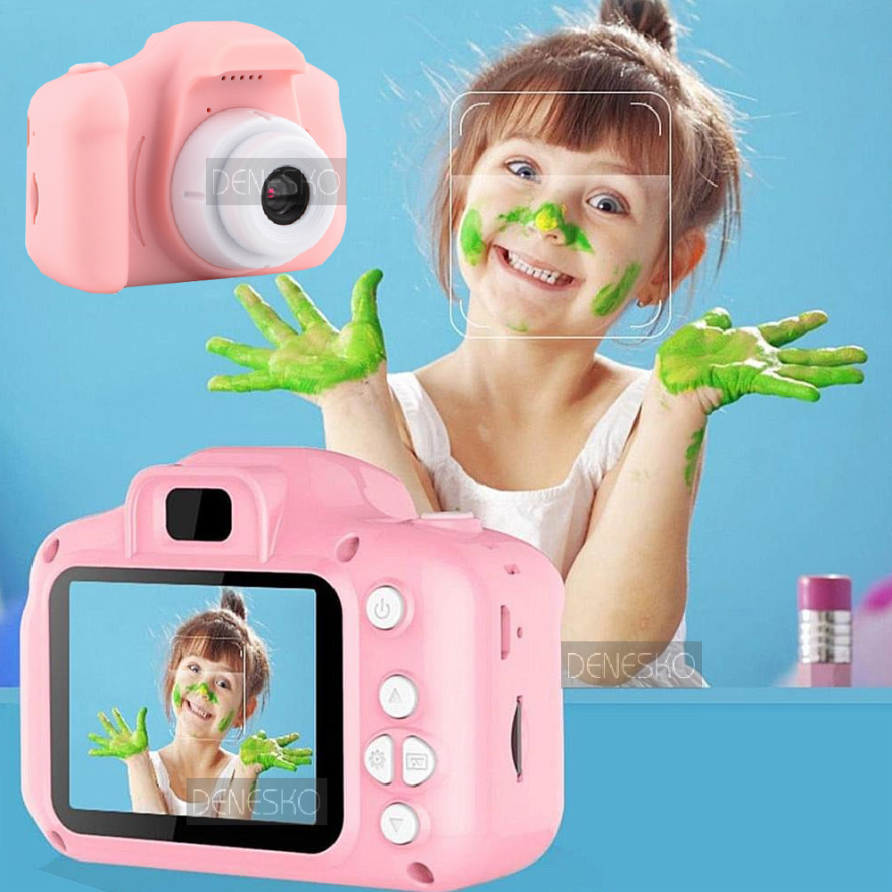 

Портативный ударопрочный детский цифровой фотоаппарат Smart Kids Camera GM 14 с записью видео и встроенным аккумулятором Розовый