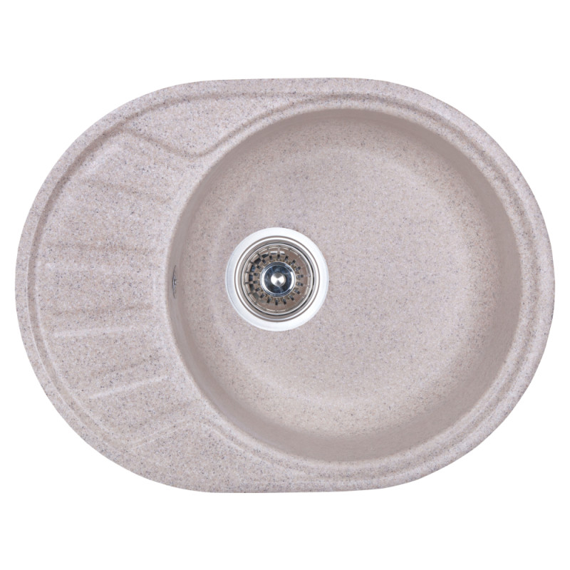 

Кухонная мойка гранитная овальная Fosto 5845 kolor 300 FOS5845SGA300 бежевая (песочная) (54540)