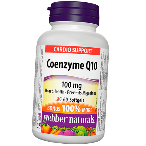 

Коэнзим Q10, Убихинон, Coenzyme Q10 100, Webber Naturals 60гелкапс (70485001)