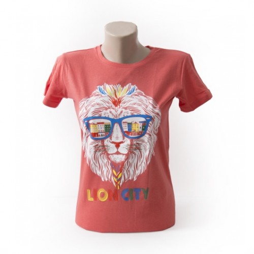 

Футболка жіноча Lion city, бавовна 140G, розмір M, 2200000015408, корал