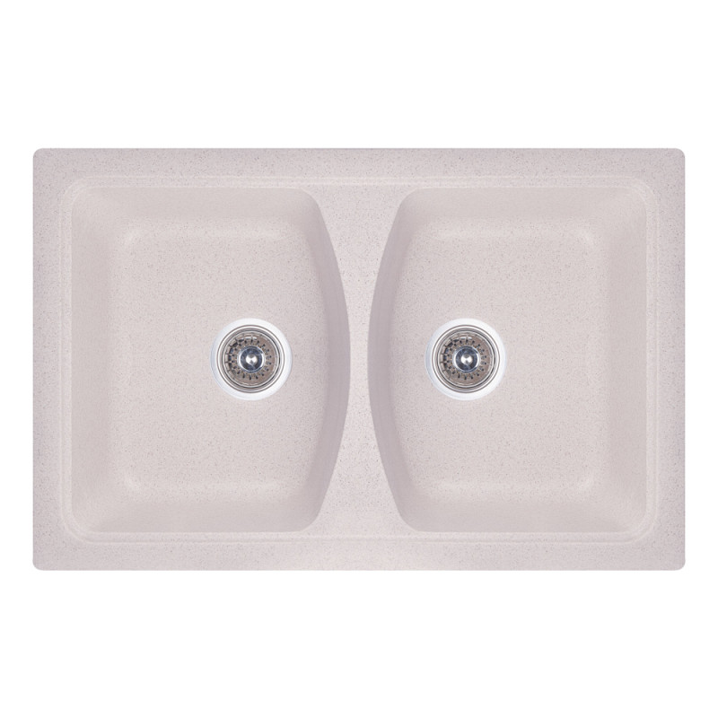 

Кухонная мойка гранитная двойная Fosto 7950 kolor 800 FOS7950SGA800 бежевая (персик) (54529)