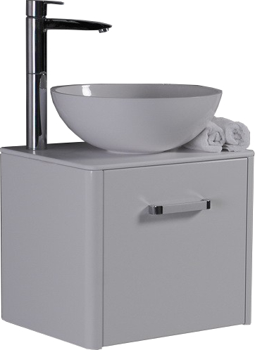 

Тумба Fancy Marble FIJI 50 (Fiji 50 + 0304101) белая с каменной столешницей и умывальником Mona 420 (19002)