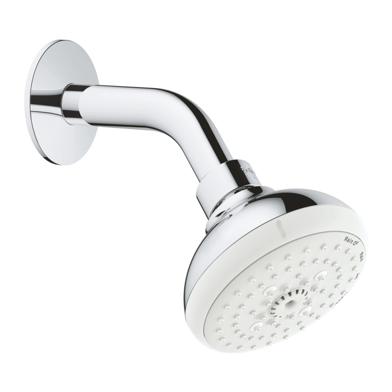 

Лейка для верхнего душа с кронштейном Grohe New Tempesta 100 27870001 хром/белый (55932)