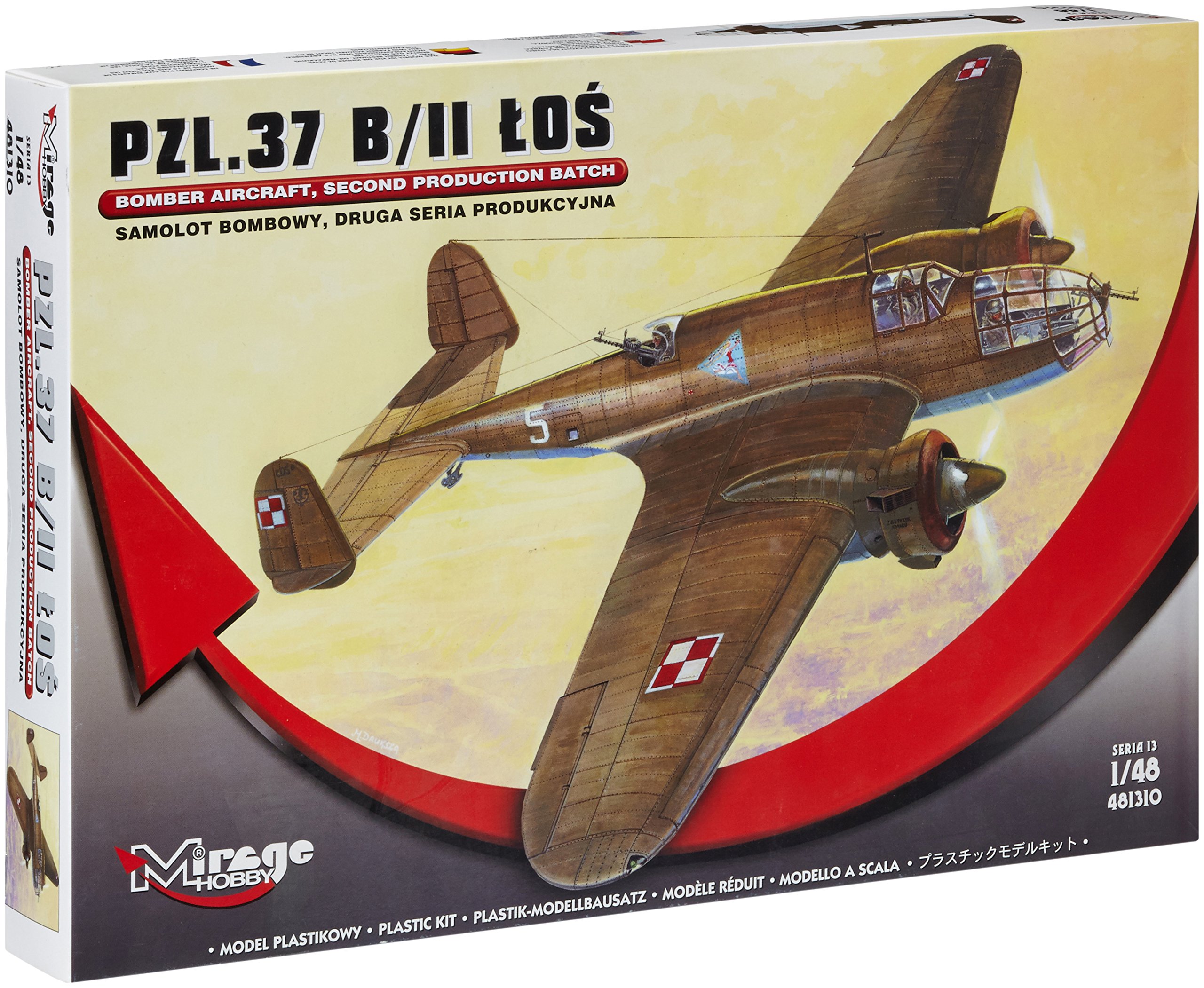 

Сборная модель MIRAGE Самолет-бомбардировщик PZL.37 BII Łoś (481310)
